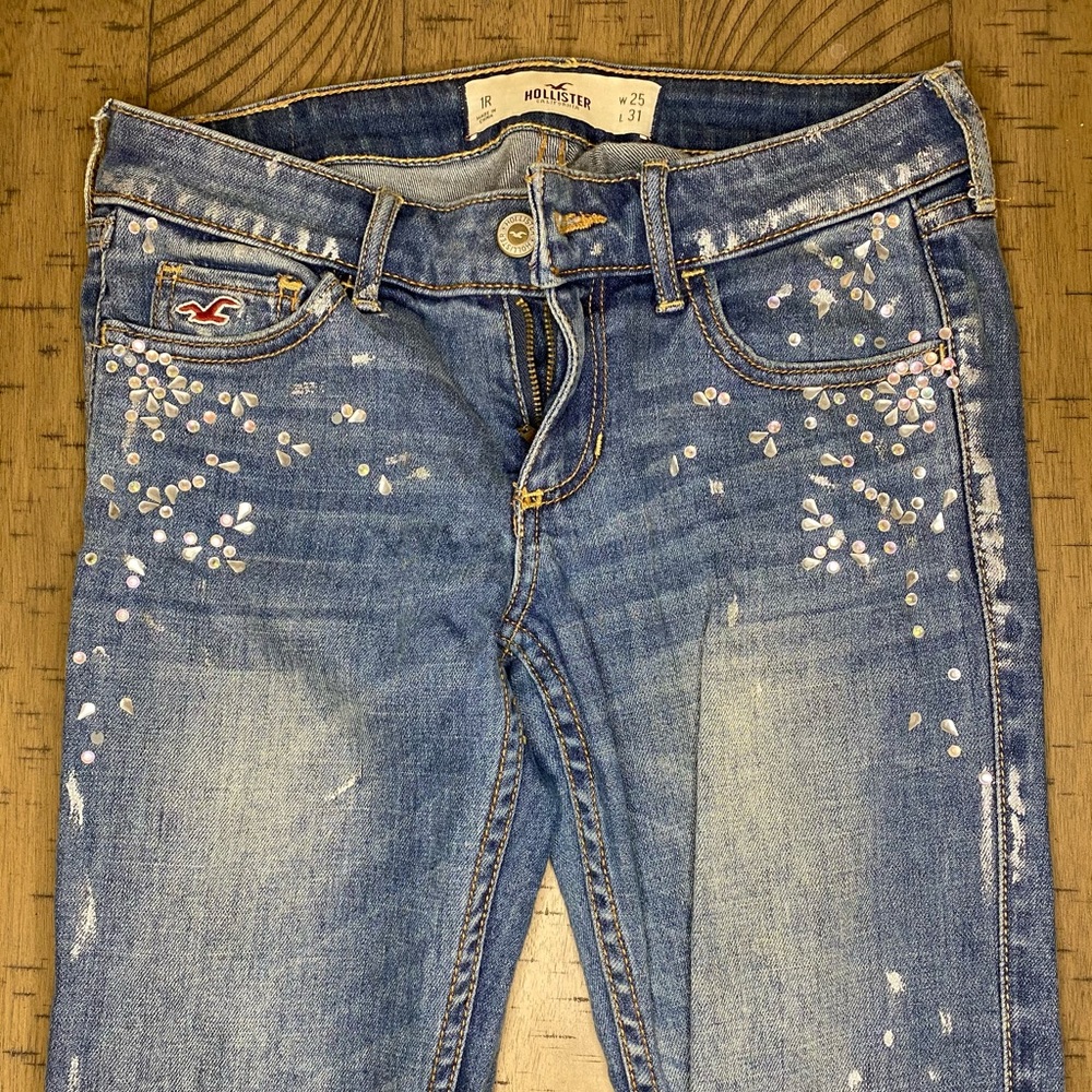 Crystal Rhinestone Hollister Skinny Jeans